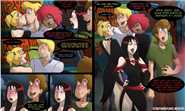 Fred and Shaggy party with the Hex Girls