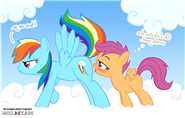 Rainbow Dash coupled with Scootaloo
