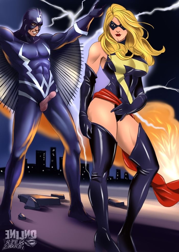 Xlxx Bnlt - Dark Bolt vs Miss Marvel - Sexual experience! | Porn Comics
